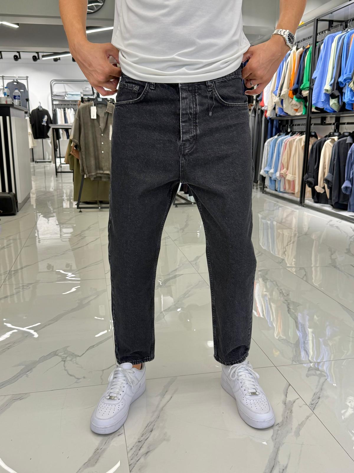 Boyfriend Kalıp Pantolon Siyah