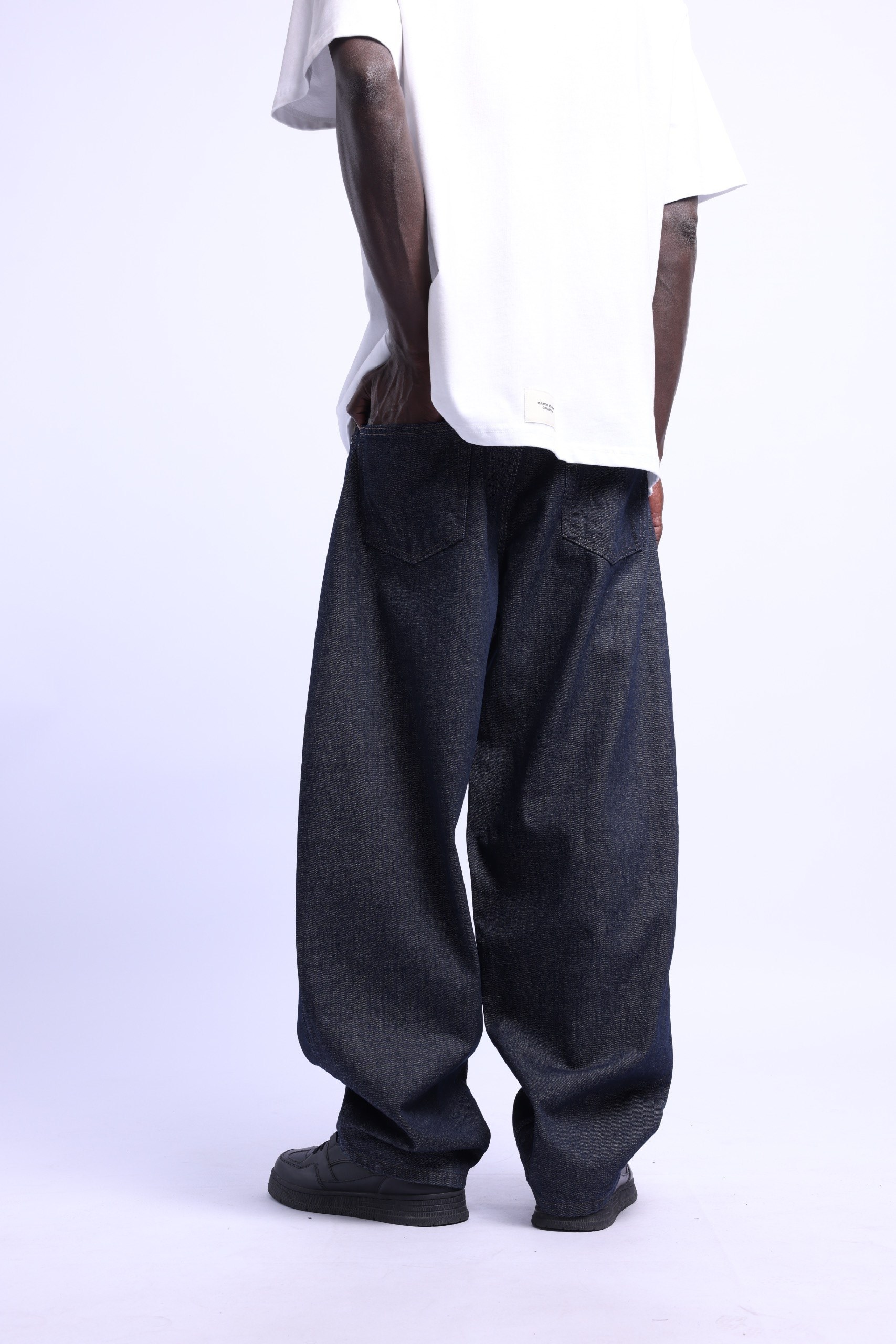 Çift Renk Bloklu Super Baggy Jean