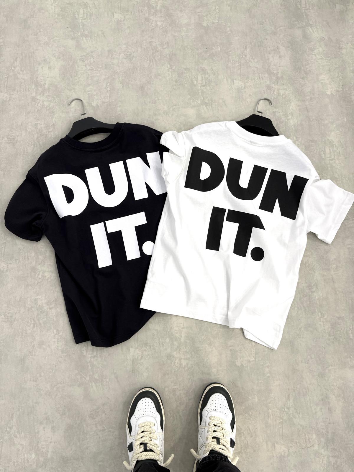 DUN IT. Baskılı Oversize Kalıp T-Shirt Beyaz