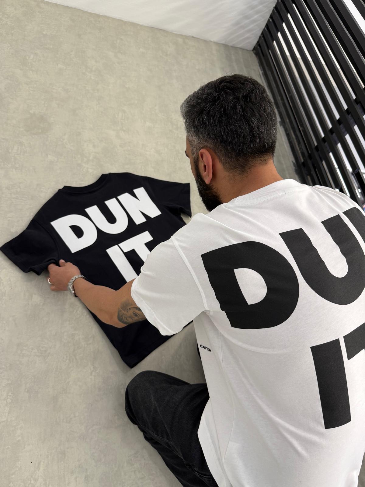 DUN IT. Baskılı Oversize Kalıp T-Shirt Beyaz