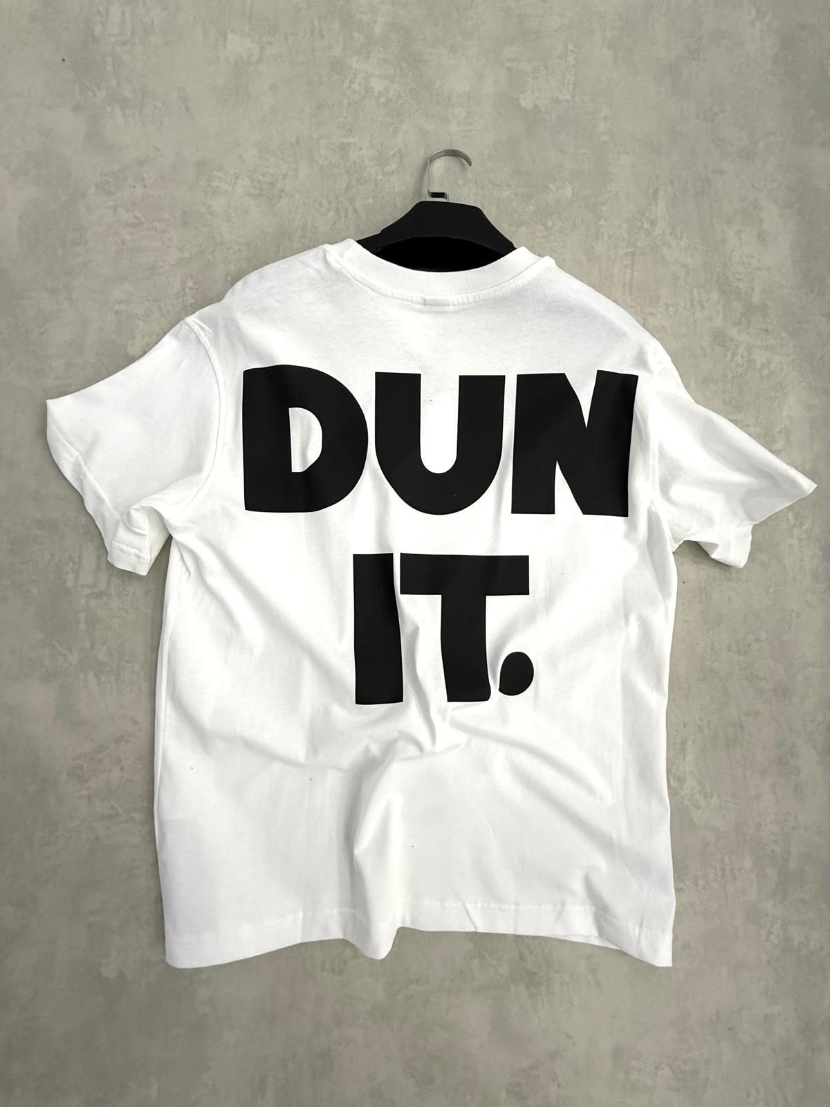 DUN IT. Baskılı Oversize Kalıp T-Shirt Beyaz