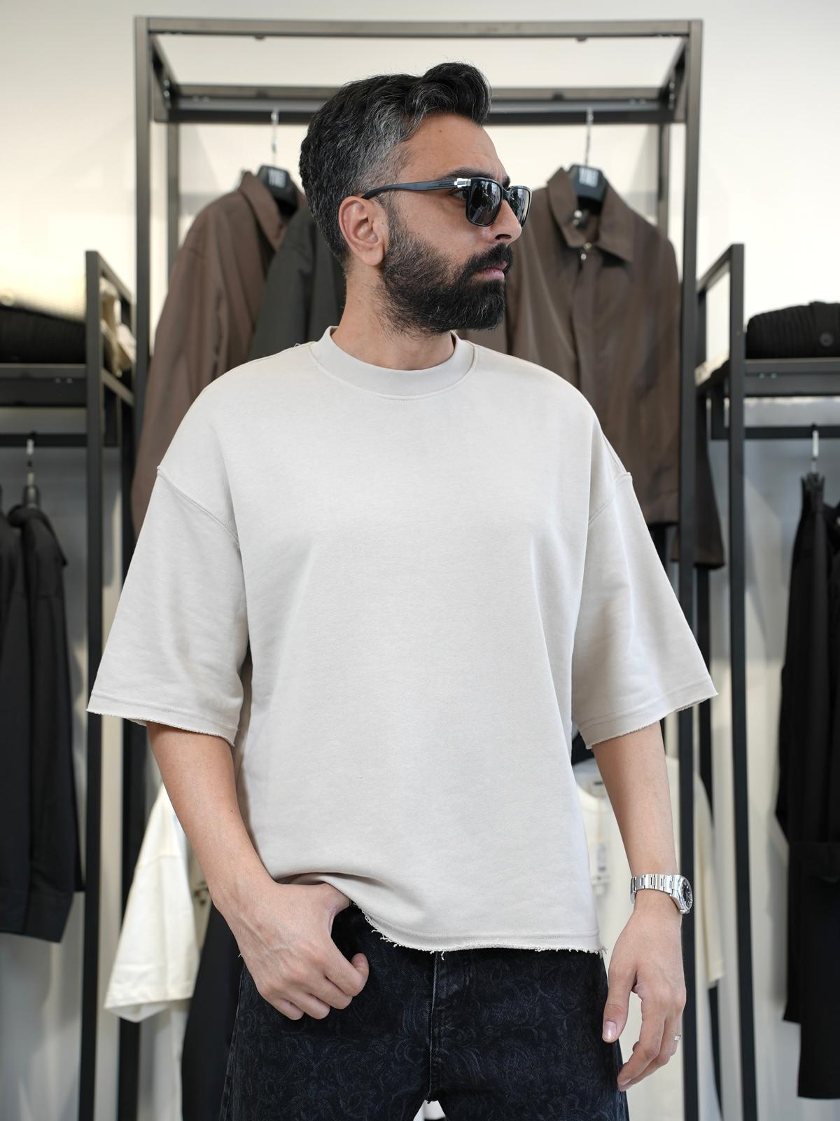 Fakir Kol Oversize Tshirt Bej