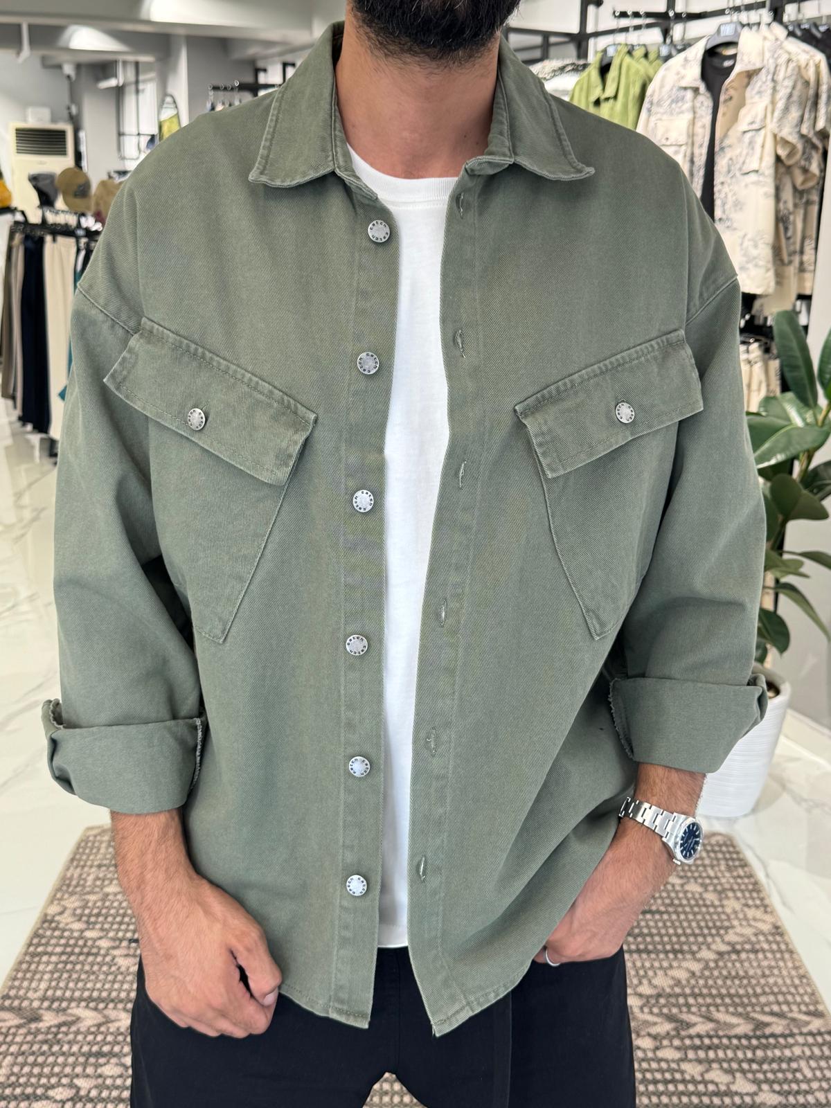 Gabardin Kumaş Ceket Yeşil