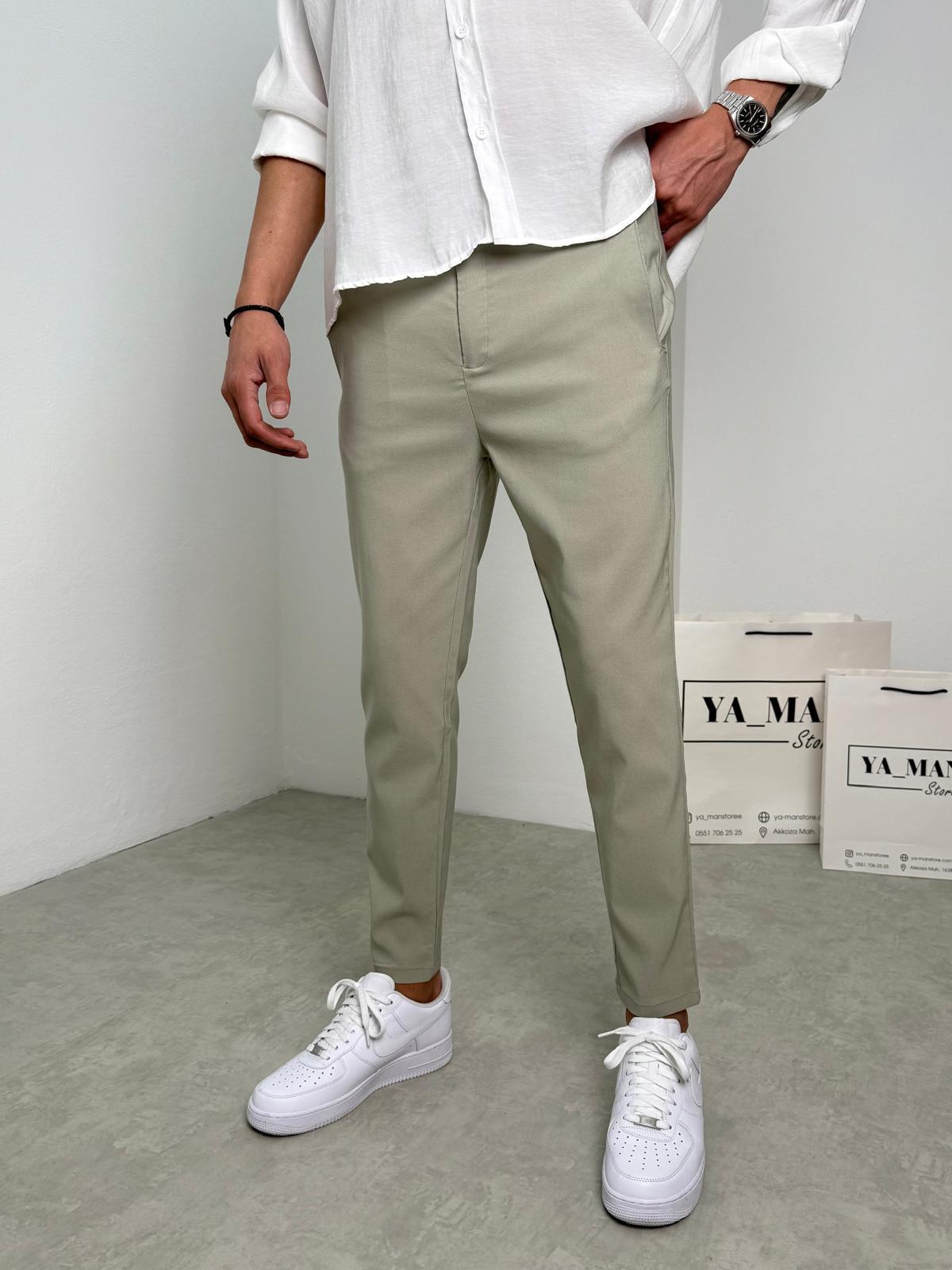 Gabardin Likralı Kumaş Pantolon Haki
