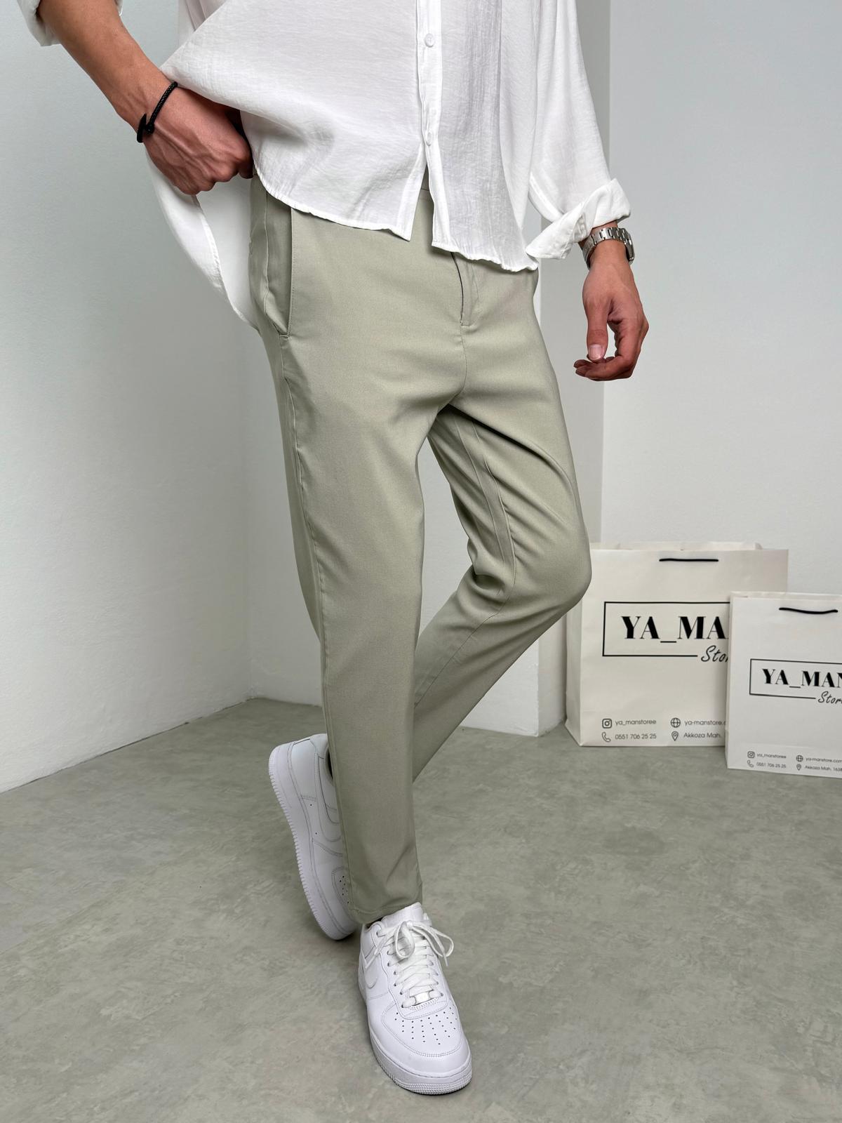Gabardin Likralı Kumaş Pantolon Haki