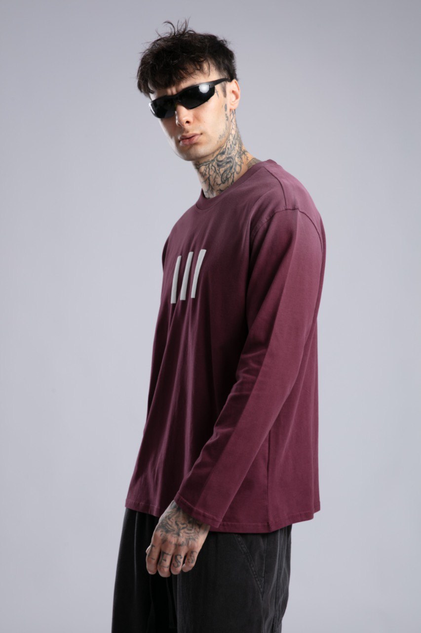 İnce Basic Pistole Sweatshirt Bordo