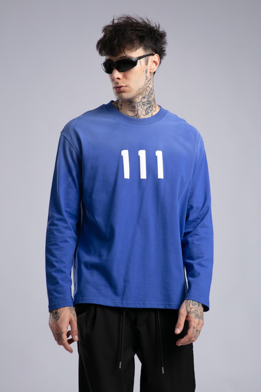 İnce Basic Pistole Sweatshirt Mavi