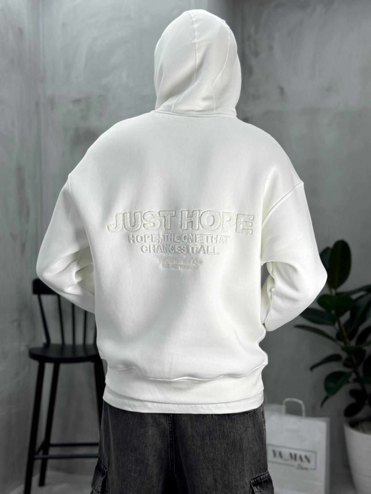 Just Hope Baskılı Sweatshirt Beyaz