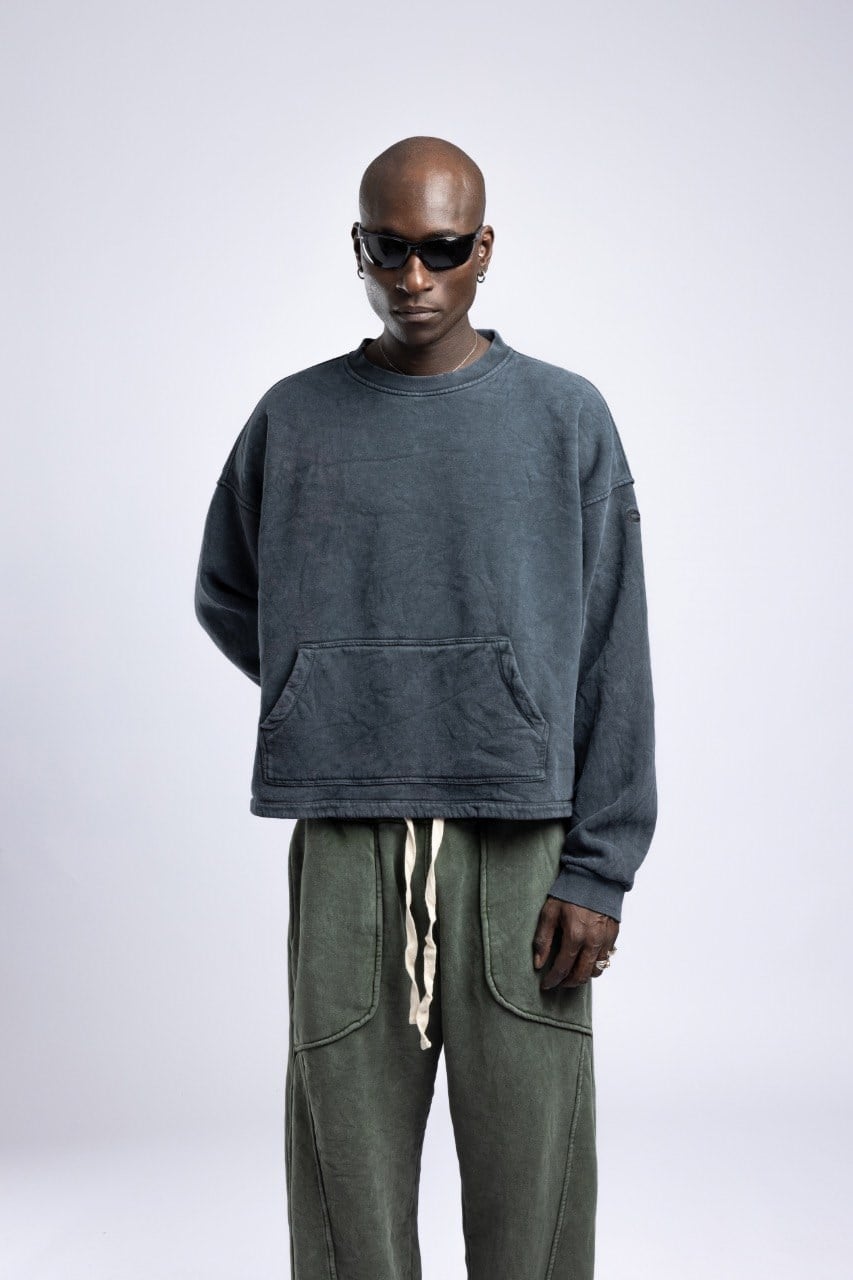Kanguru Cepli Oversize Sweatshirt Antrasit
