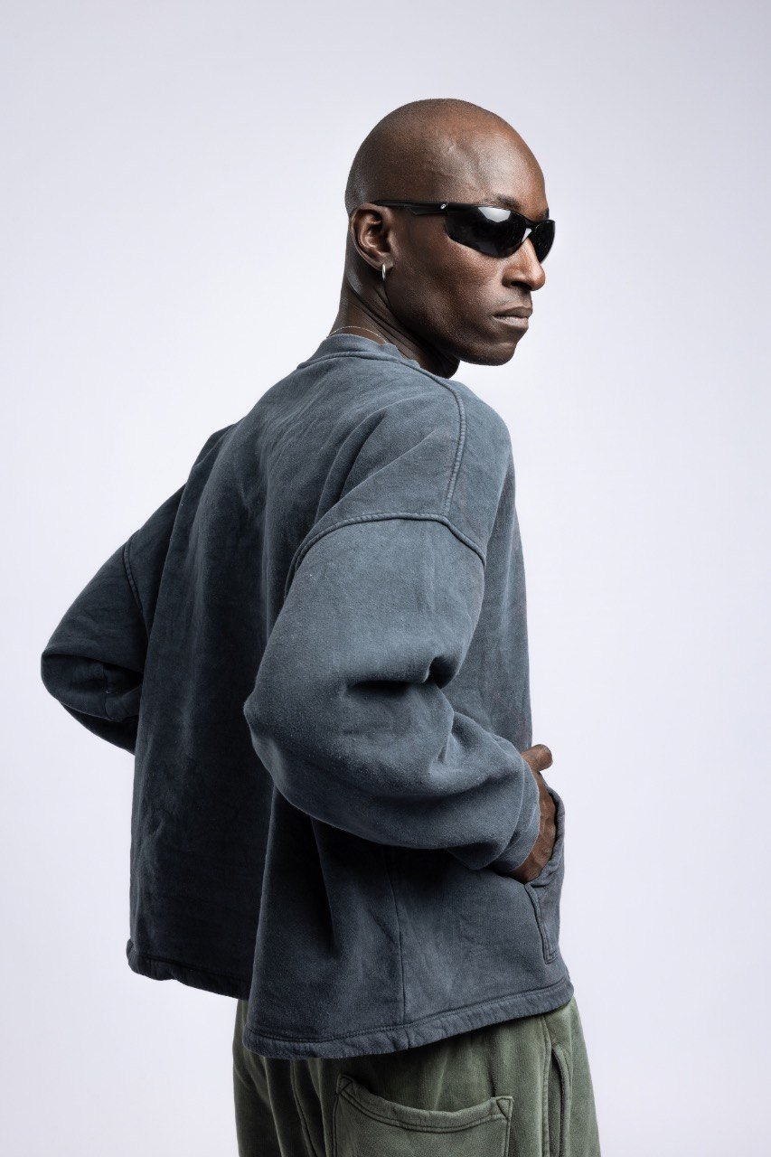 Kanguru Cepli Oversize Sweatshirt Antrasit
