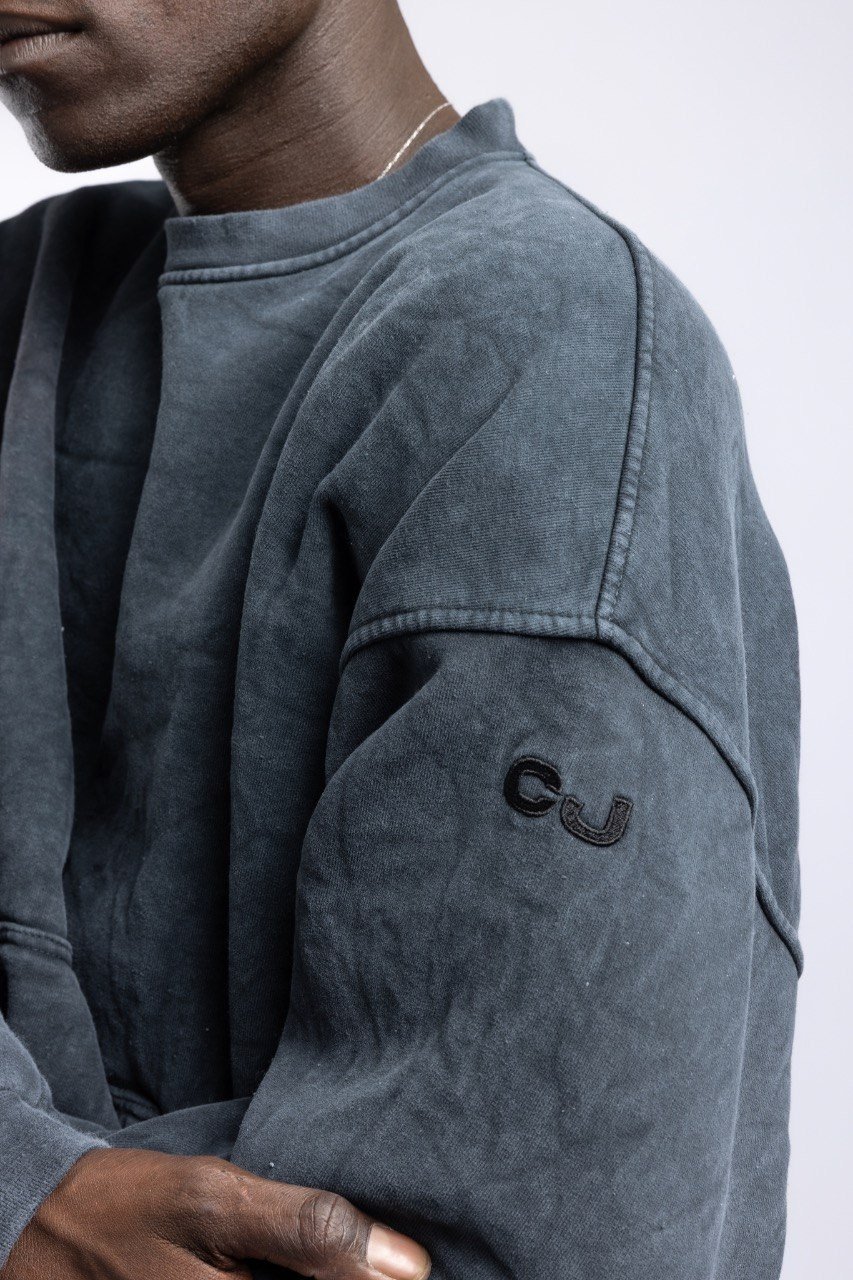 Kanguru Cepli Oversize Sweatshirt Antrasit