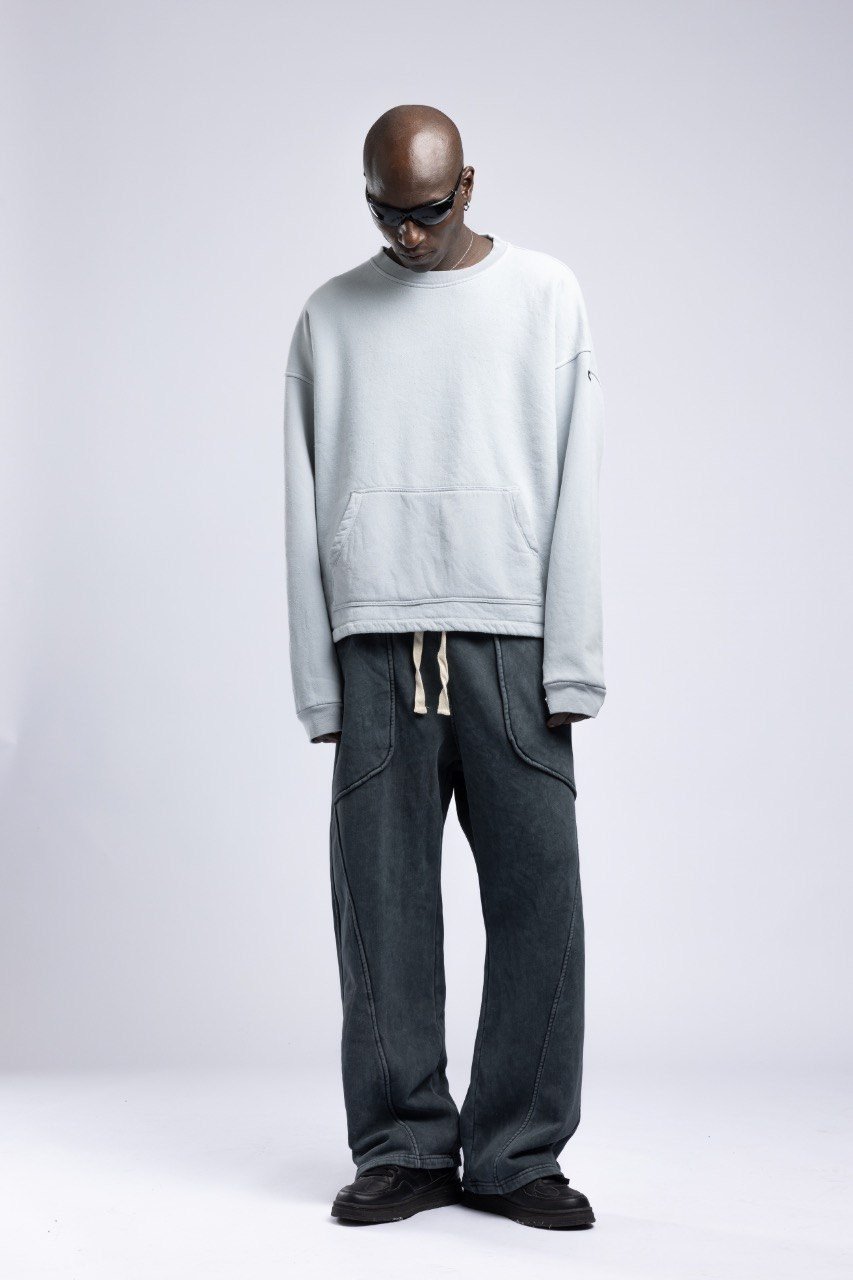 Kanguru Cepli Oversize Sweatshirt Gri
