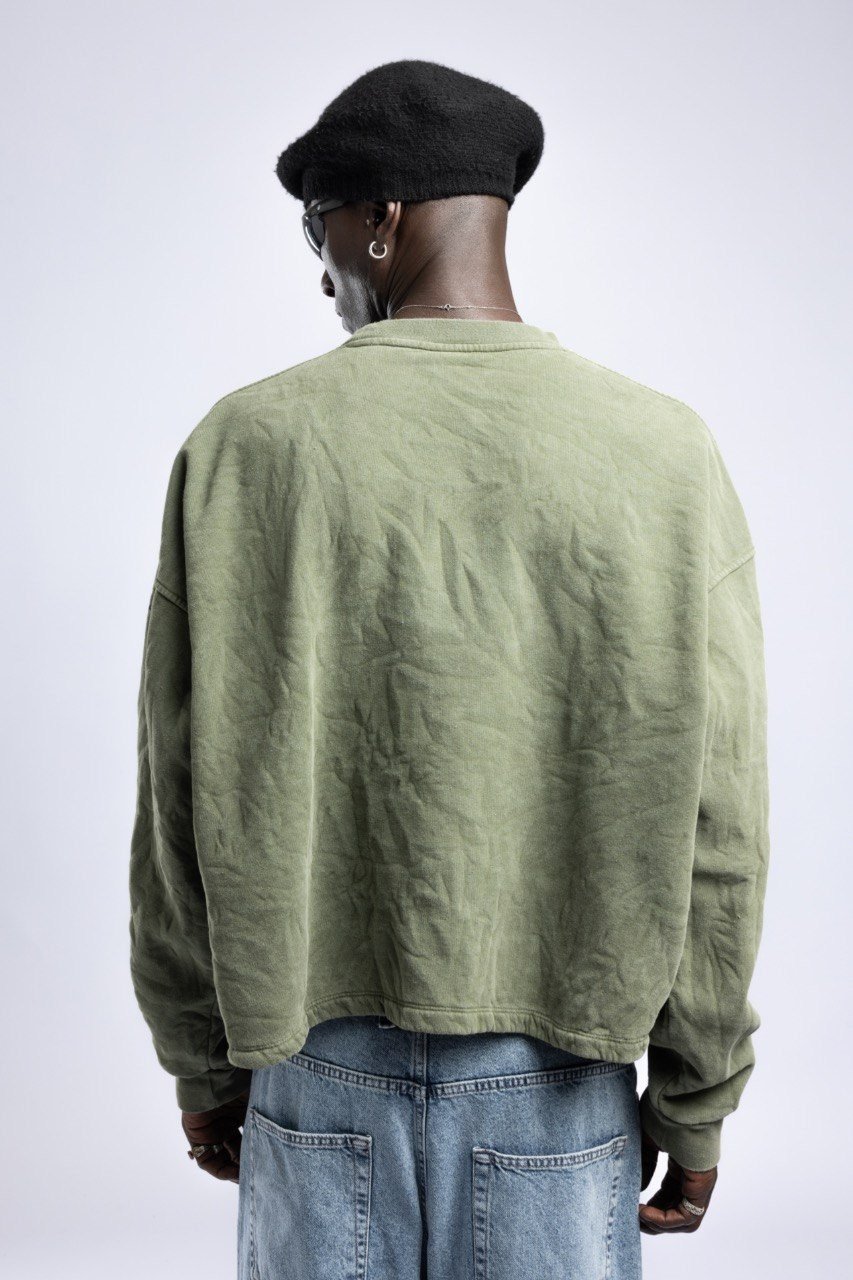 Kanguru Cepli Oversize Sweatshirt Haki