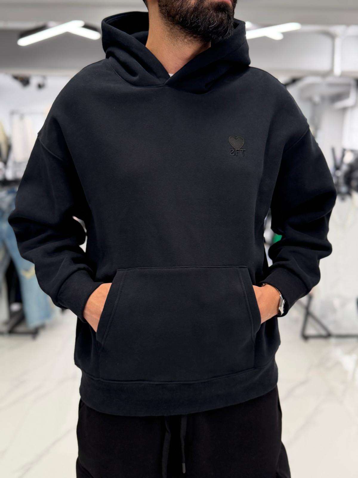 Kapüşonlu Sweat Siyah