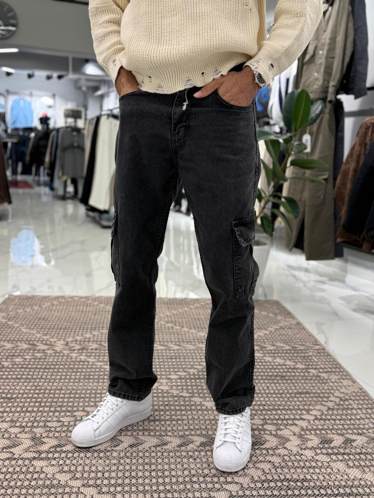 Kargo Cep Baggy Pantolon Siyah