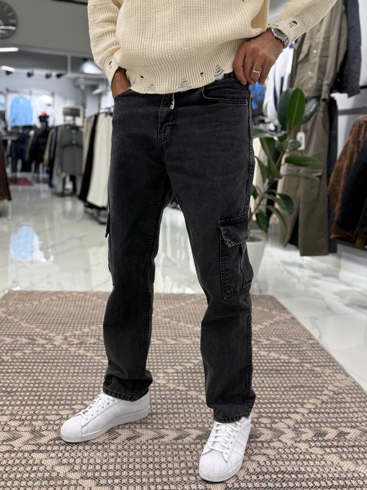 Kargo Cep Baggy Pantolon Siyah