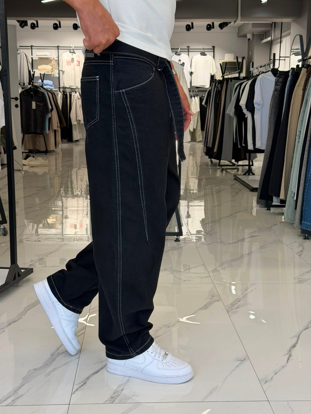 Kemer Detaylı Premium Pantolon Siyah