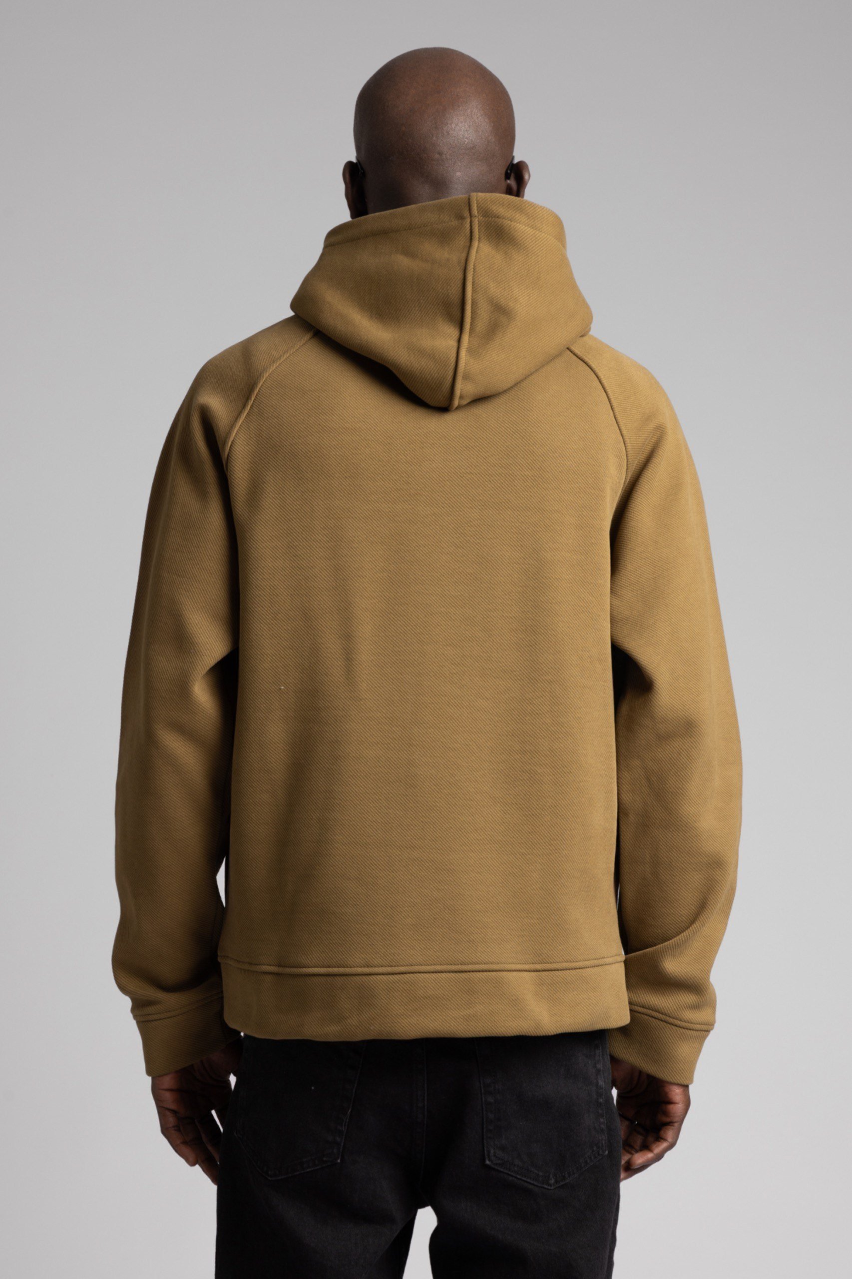 Minimal Nakış Detaylı Kapüşonlu Sweatshirt Haki