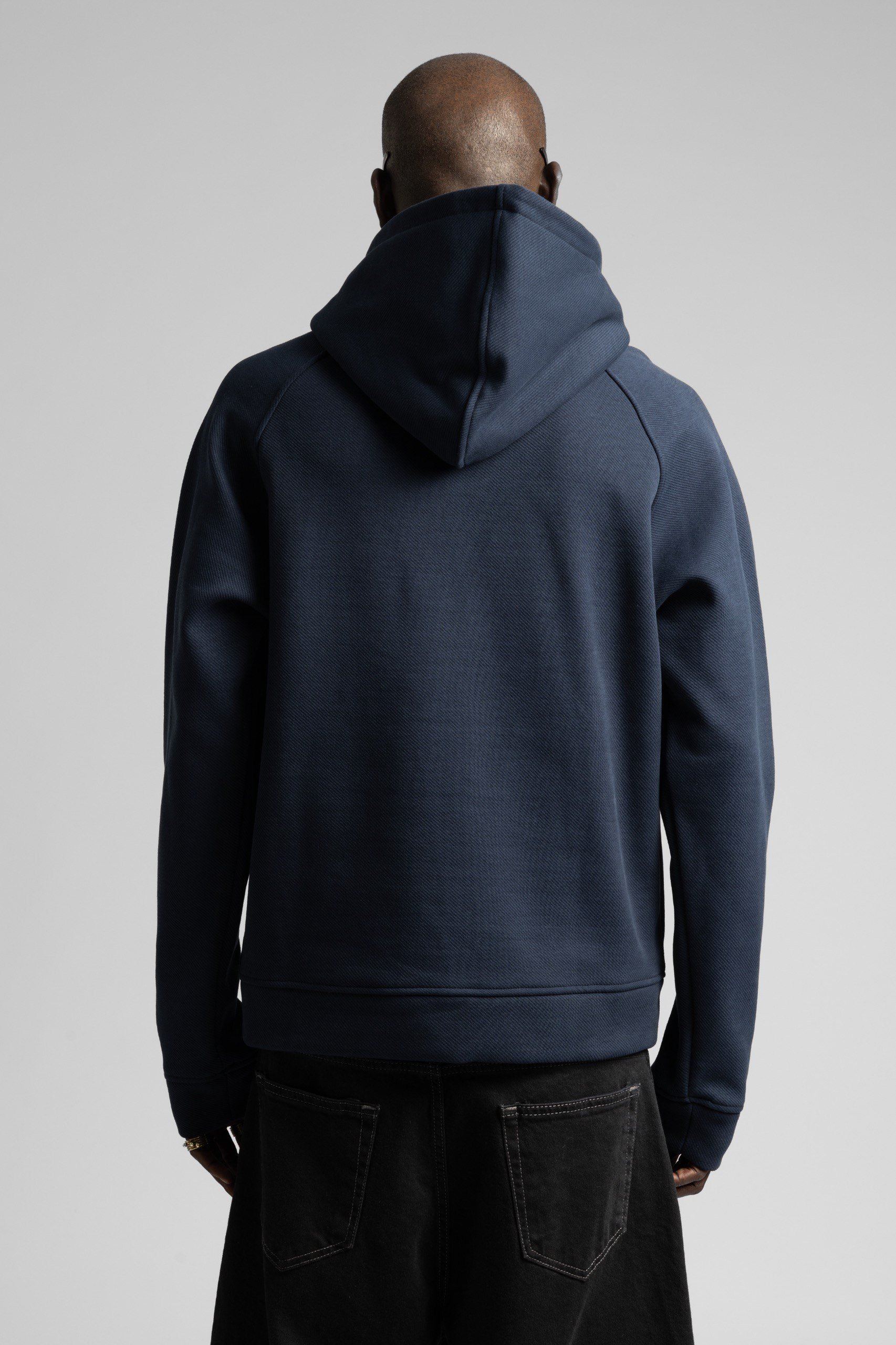 Minimal Nakış Detaylı Kapüşonlu Sweatshirt  Lacivert