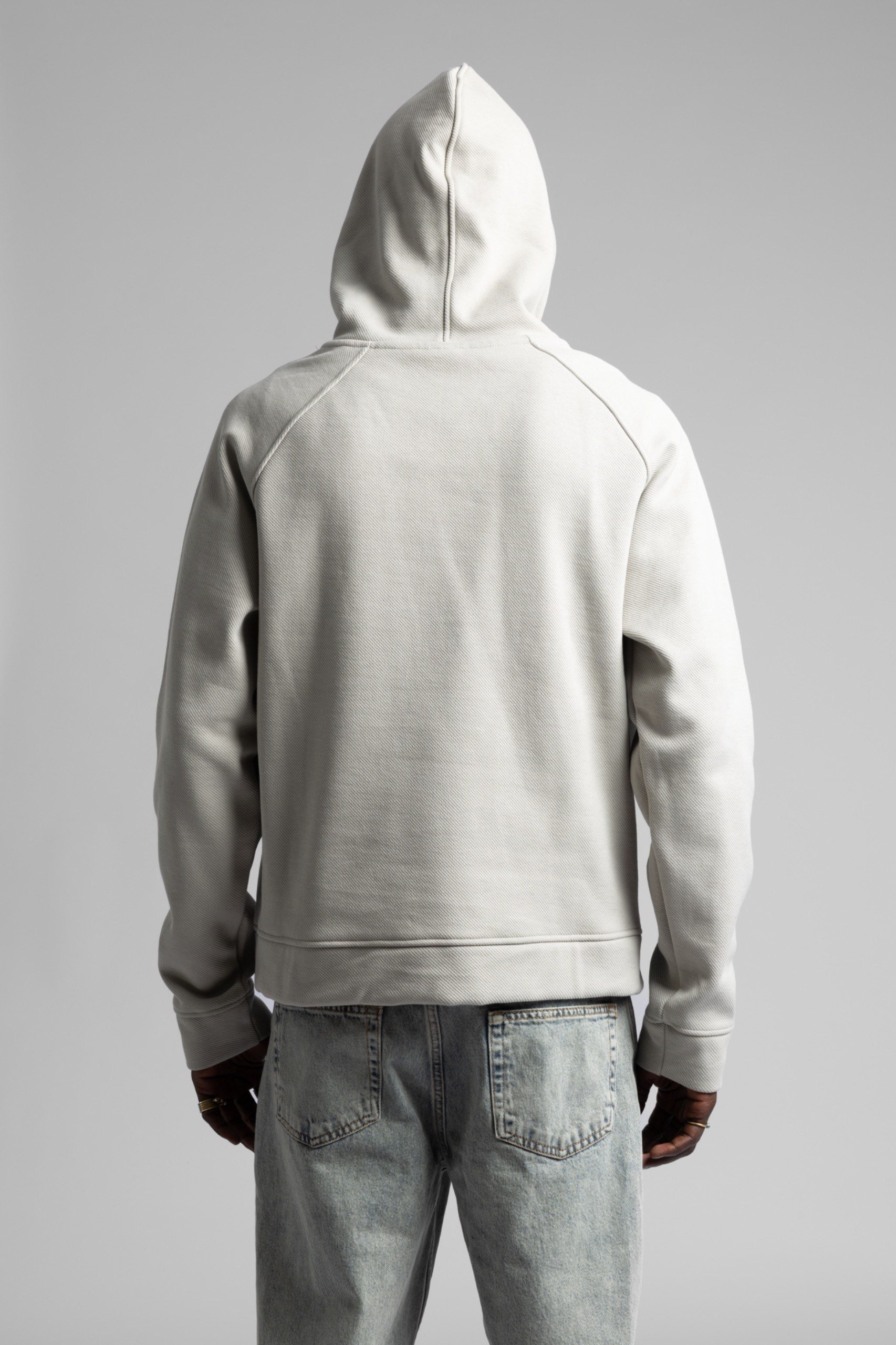 Minimal Nakış Detaylı Kapüşonlu Sweatshirt Taş