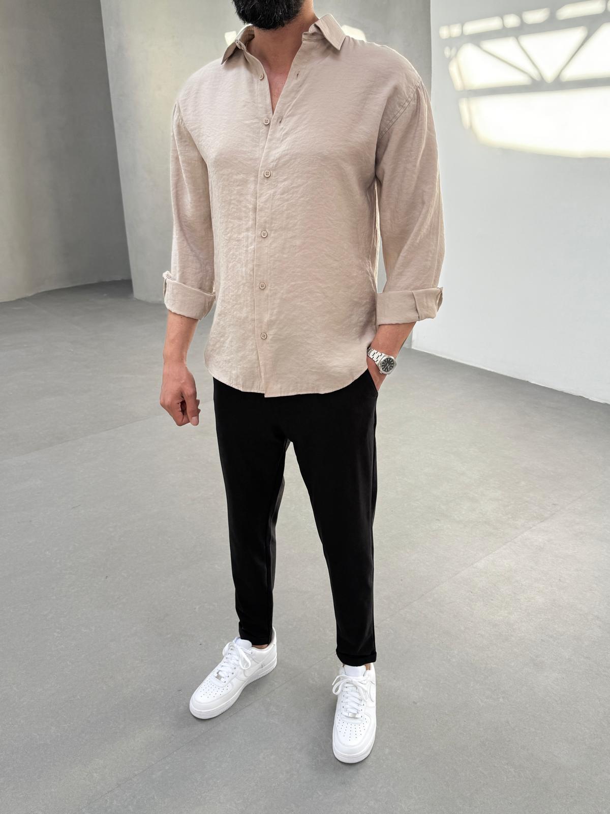 Model Kumaş Basic Gömlek Bej