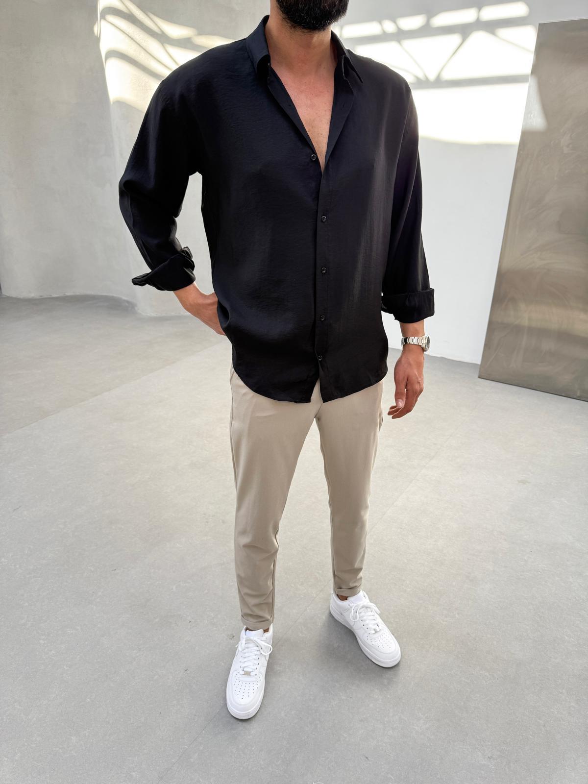 Model Kumaş Basic Gömlek Siyah