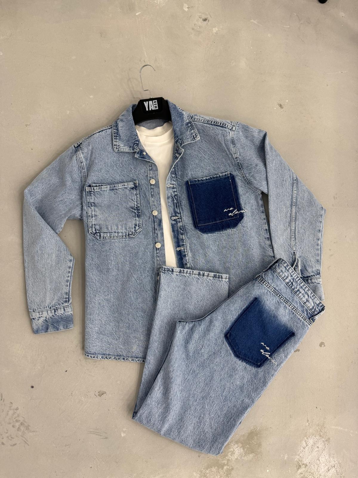 Oversize Ceket Baggy Pantolon Takım Mavi