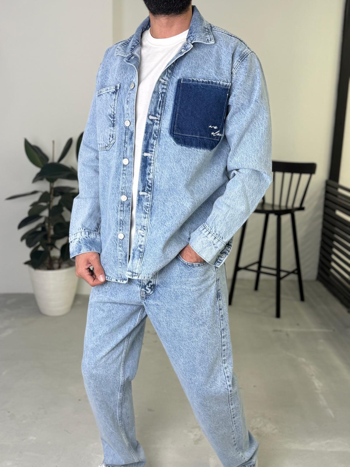 Oversize Ceket Baggy Pantolon Takım Mavi