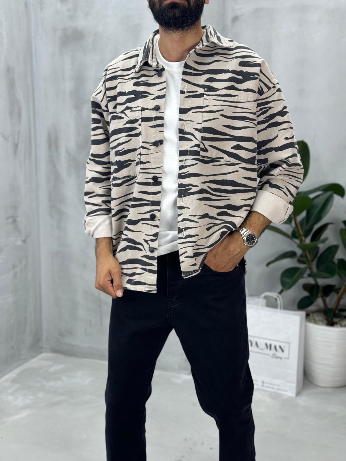 Oversize Gabardin Gömlek Krem