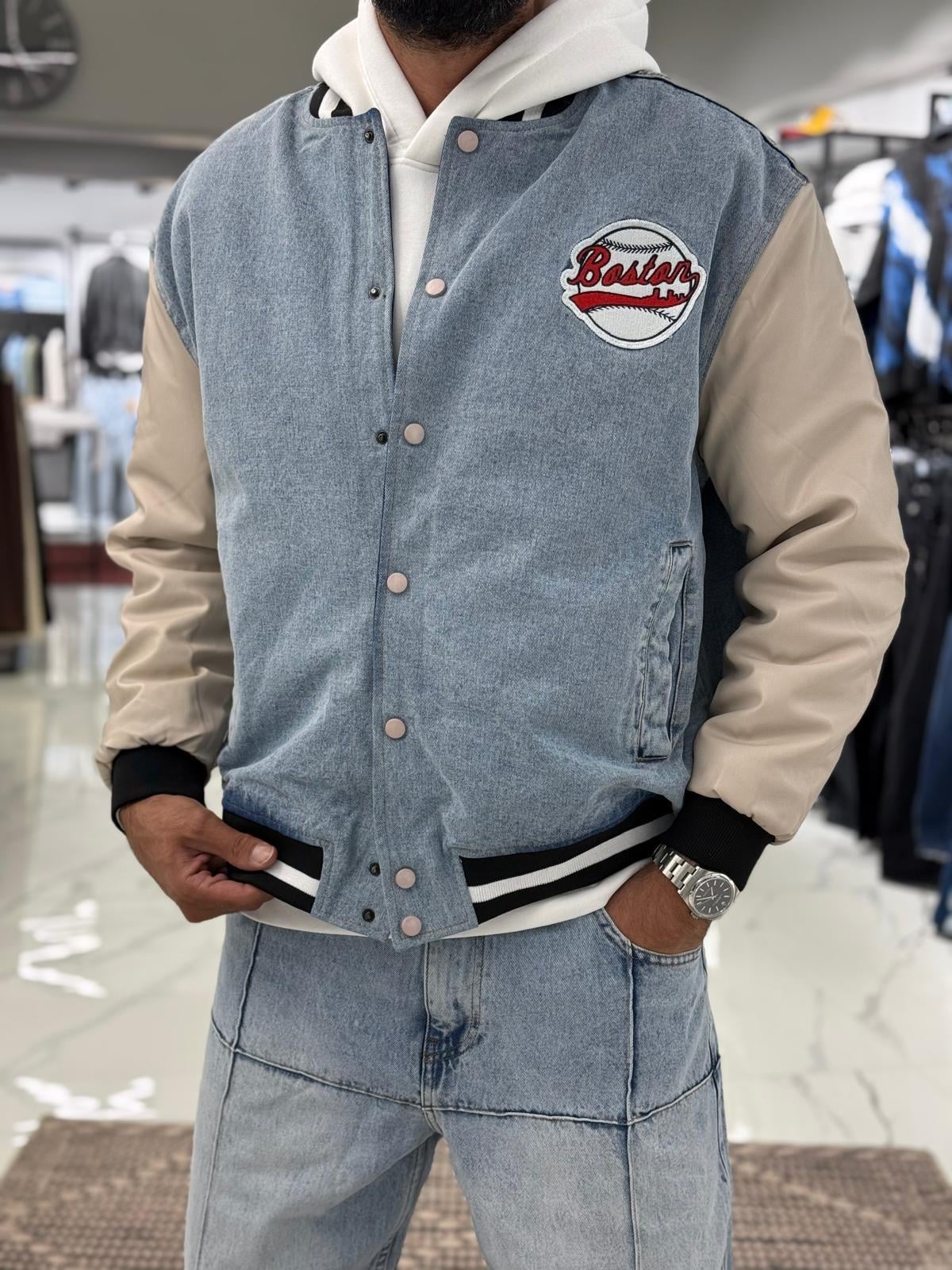 Oversize Kol Deri Detaylı Mont ( Premium Üründür)