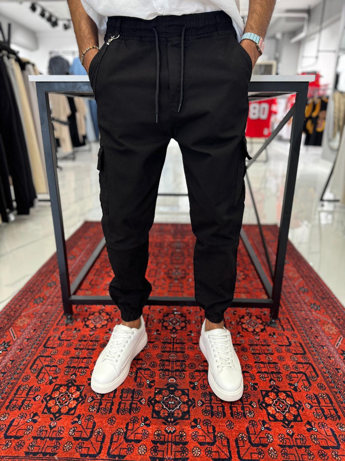 Paça Lastik Jogger Siyah