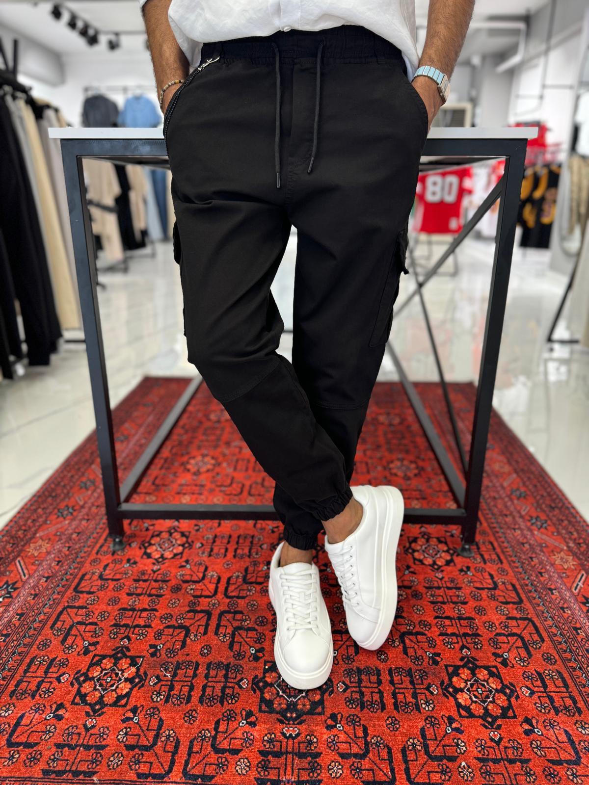 Paça Lastik Jogger Siyah