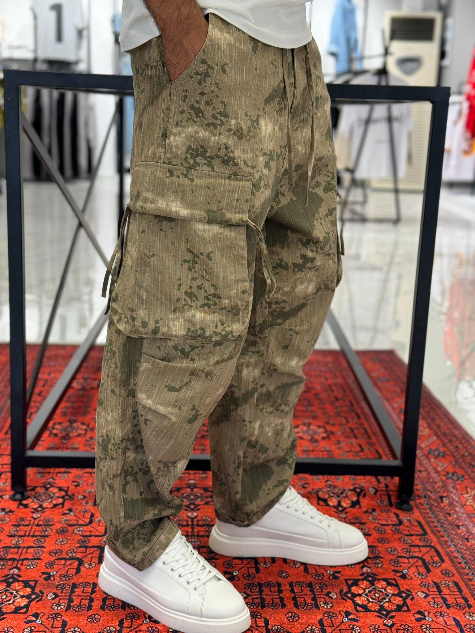 Paça Lastikli Kamuflaj Pantalon