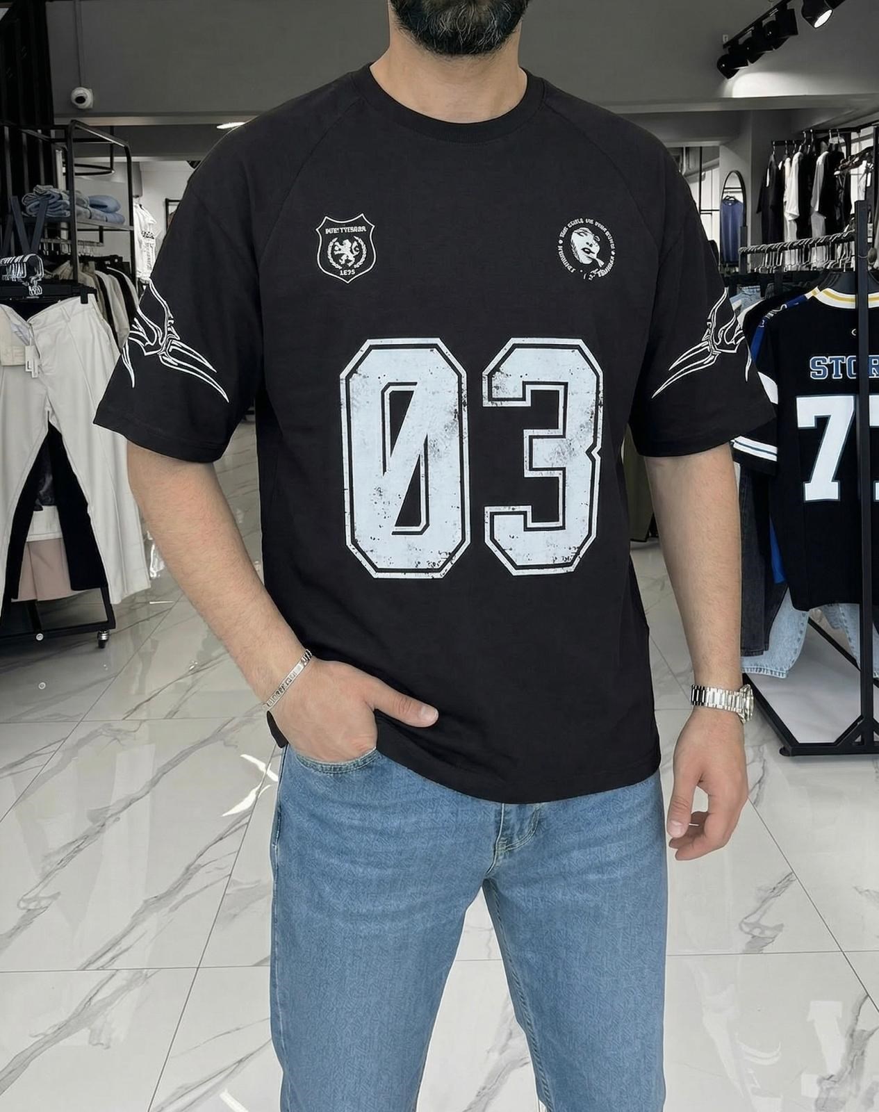 Premium 03 Baskı Oversize T-shirt Siyah
