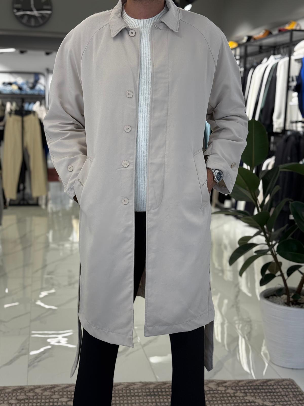 Premium Basic Trençkot Gri