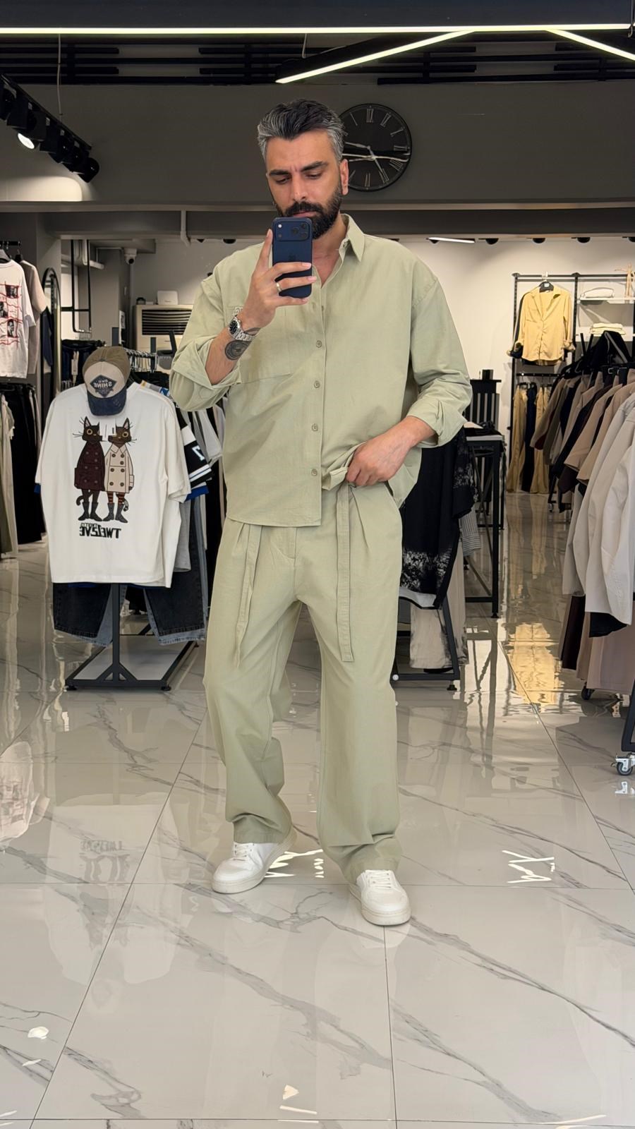 Premium Oversize Takım Haki