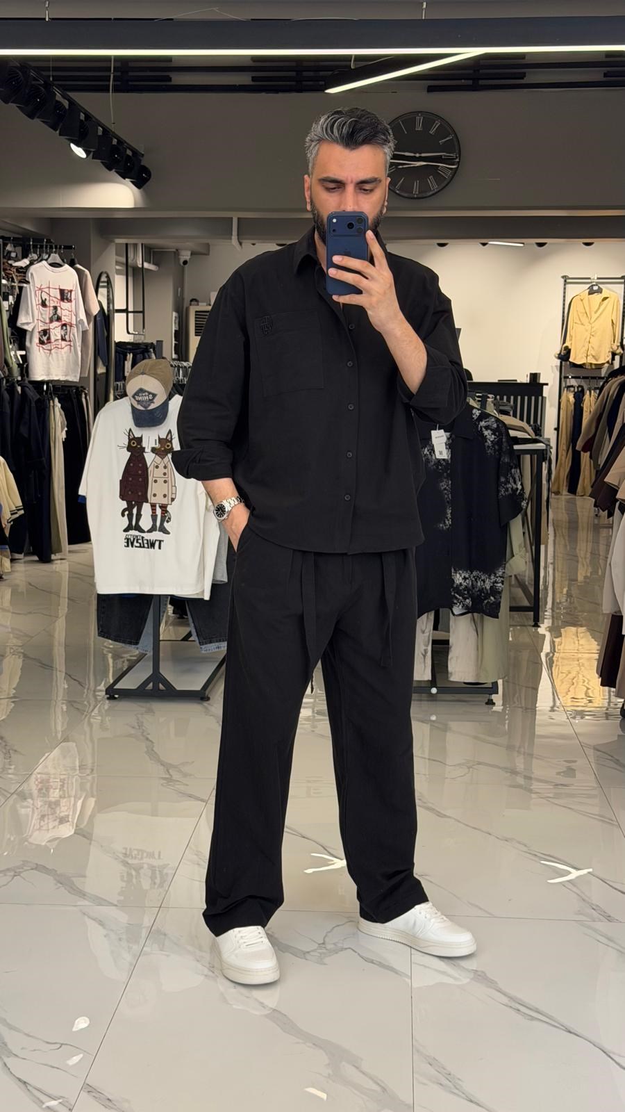 Premium Oversize Takım Siyah