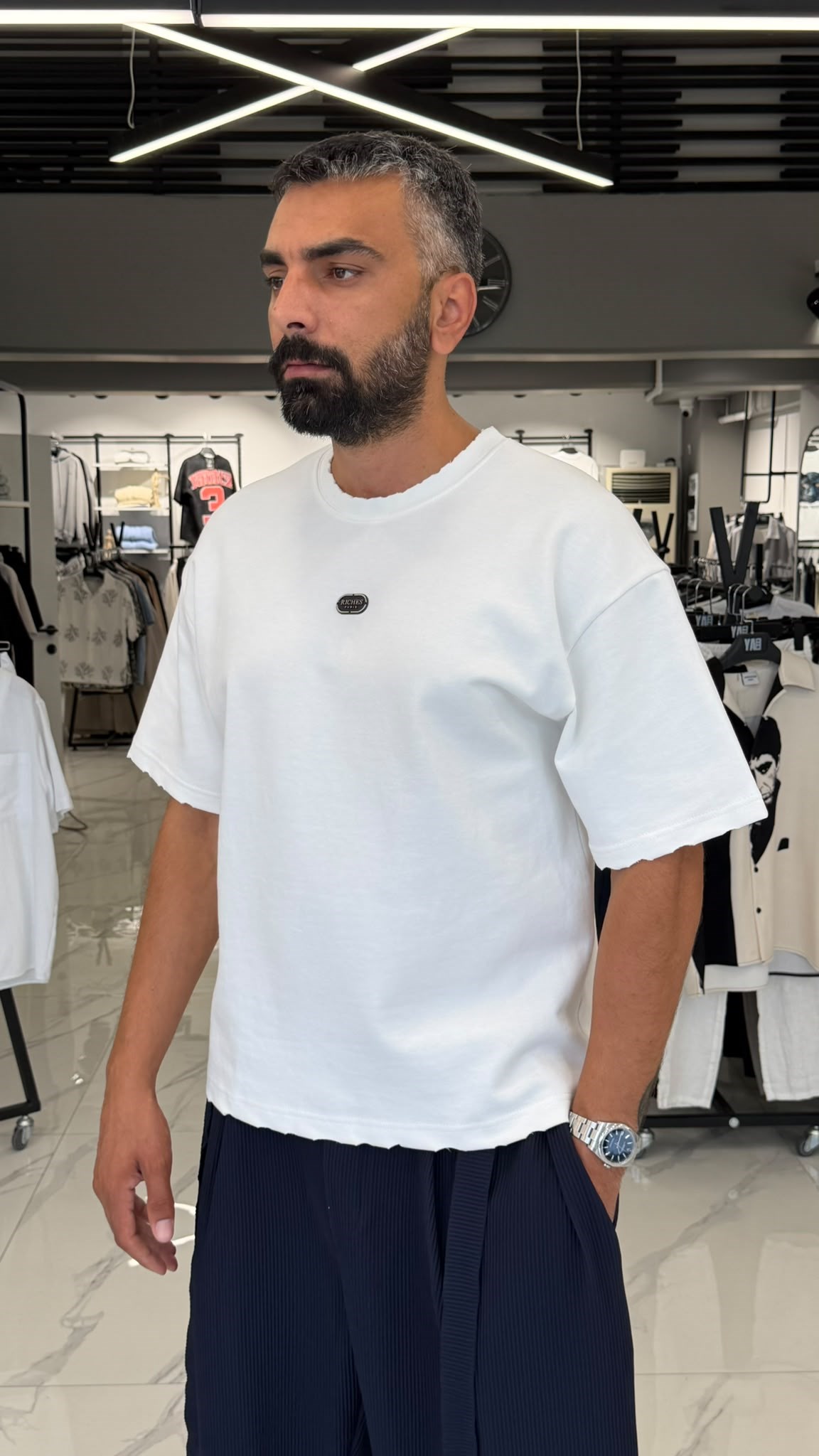 Riches Paris Oversize Tişört Beyaz