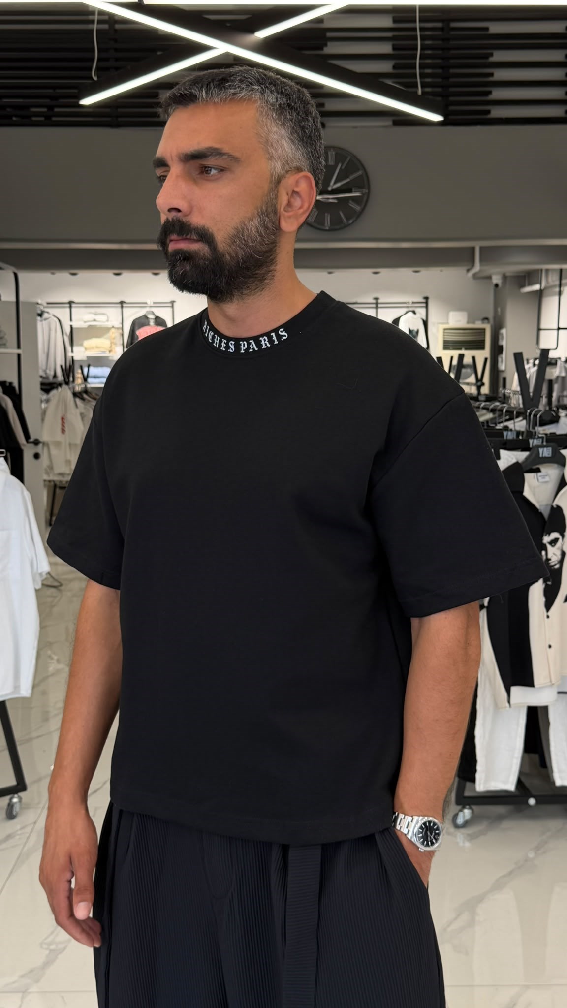 Richessimo Angel Oversize Tişört Siyah