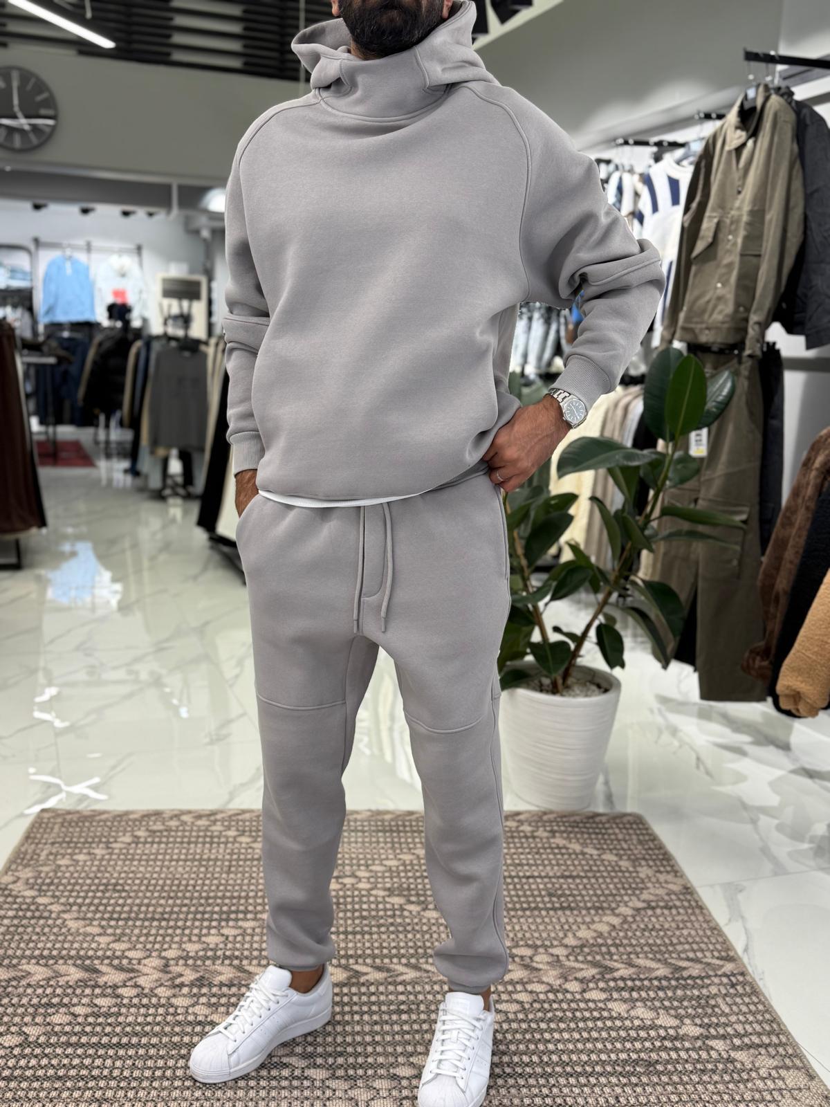 Şardonlu Basic Takım Gri