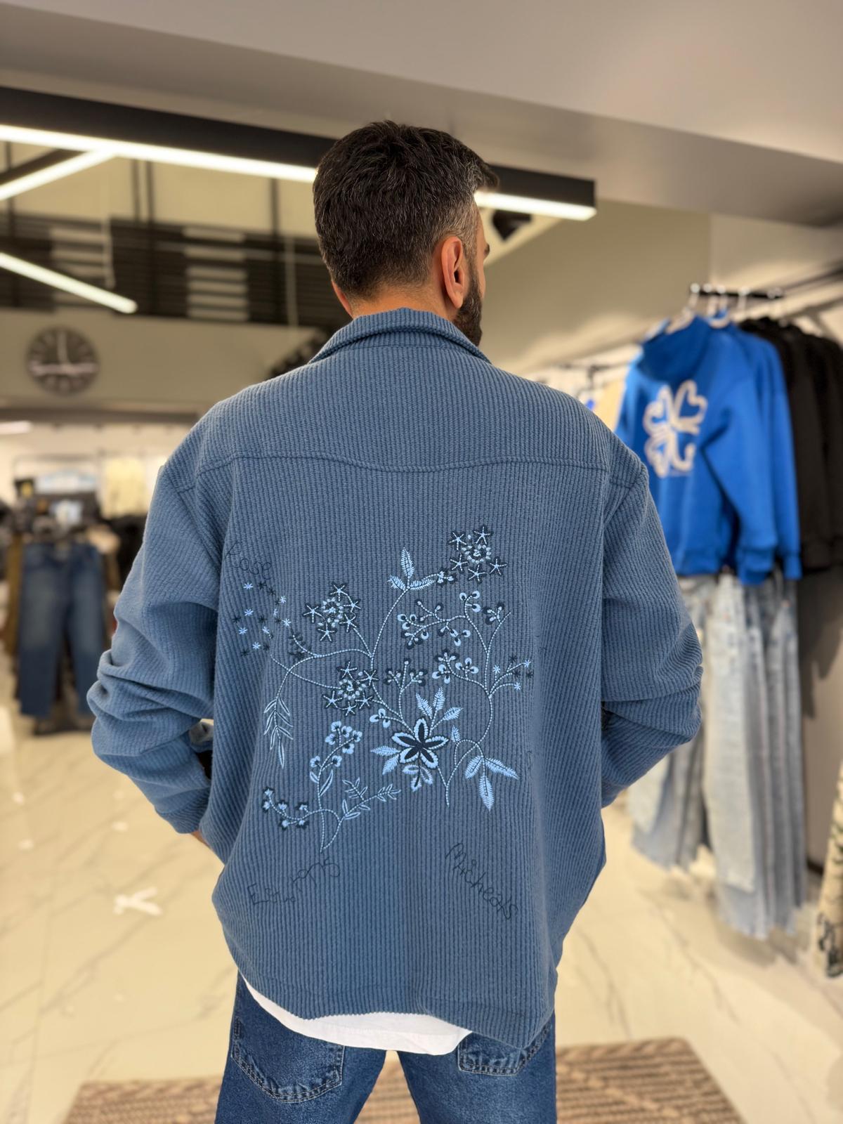 Sırt Desenli Oversize Gömlek