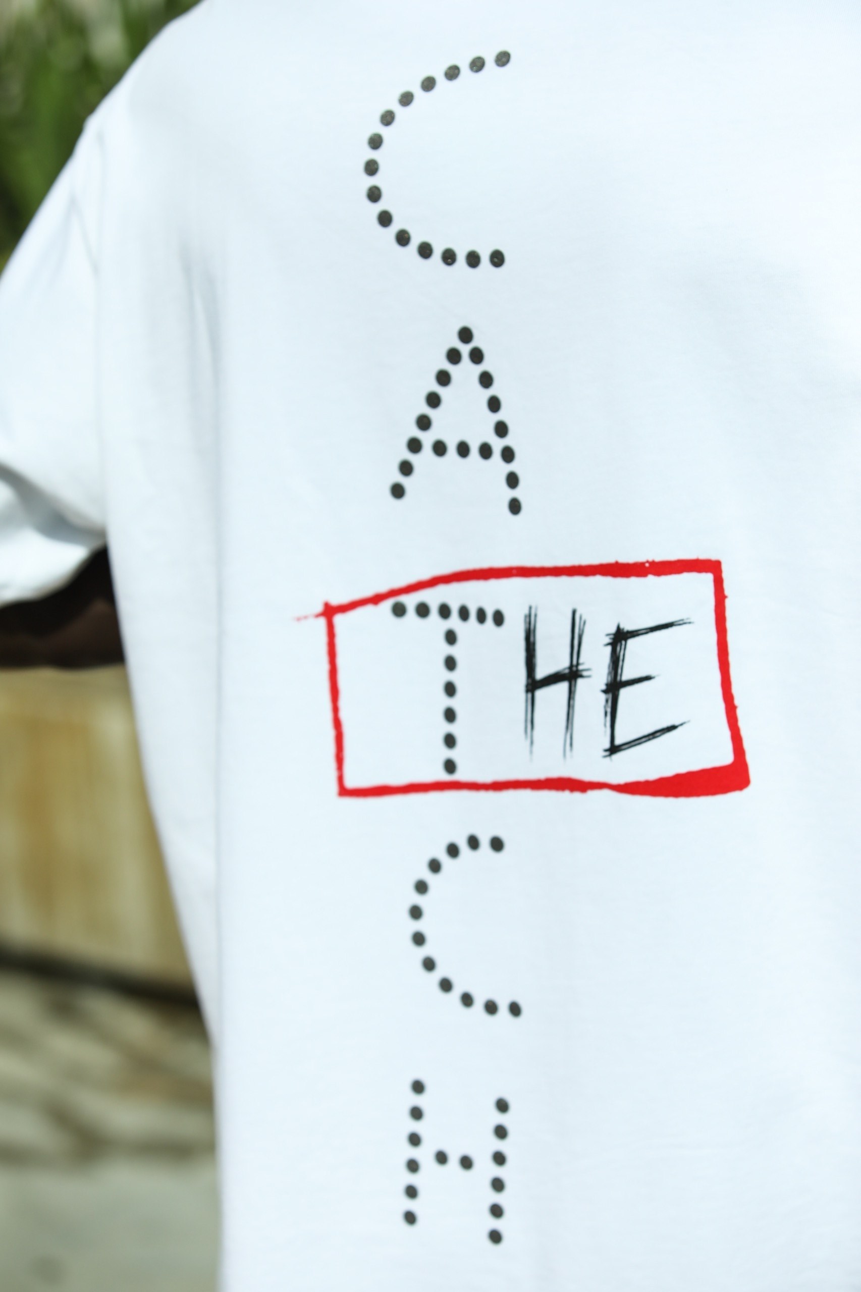 'The Catch' Yıkamalı Oversize T-Shirt Beyaz