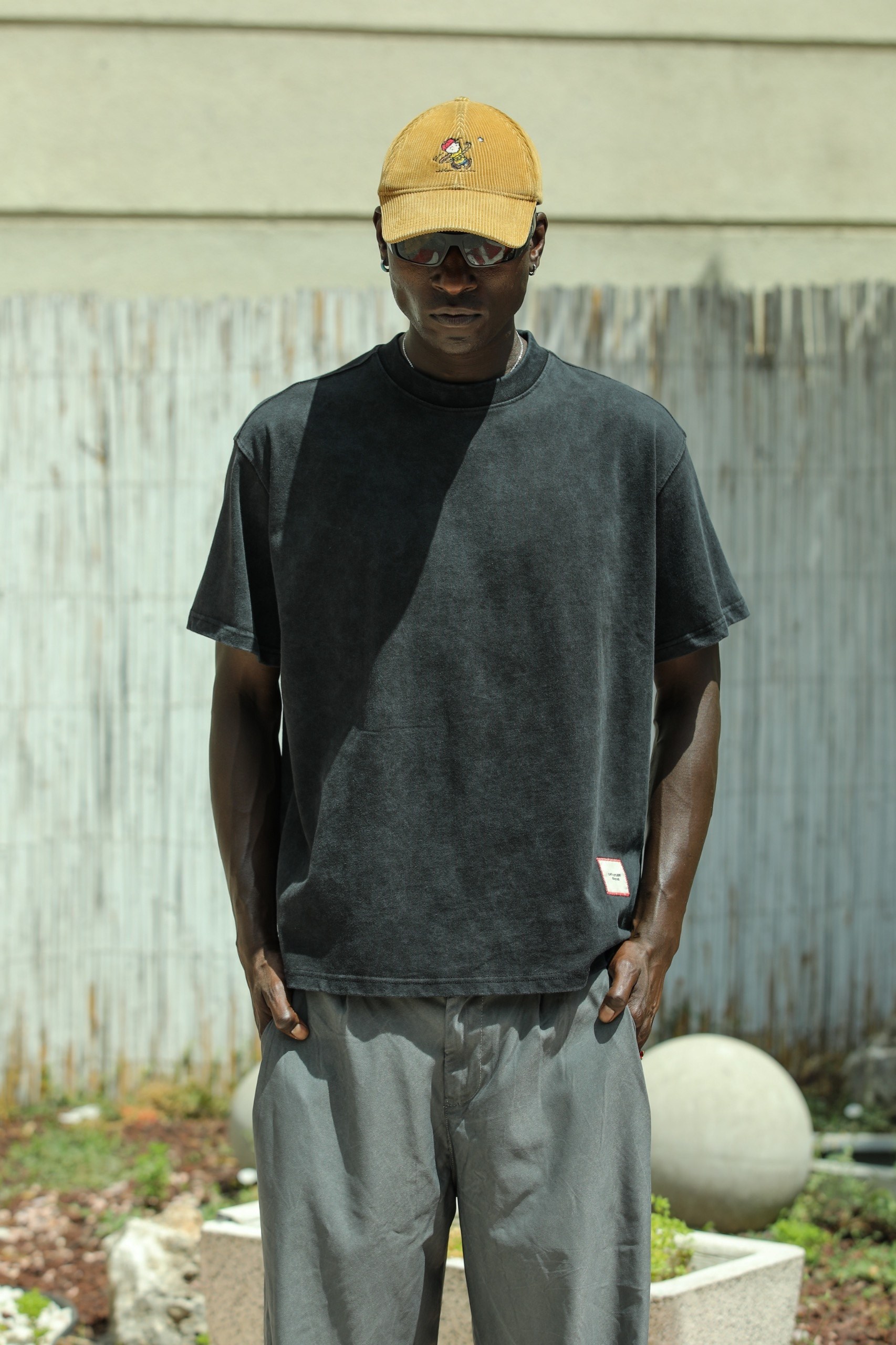 'The Catch' Yıkamalı Oversize T-Shirt Sİyah