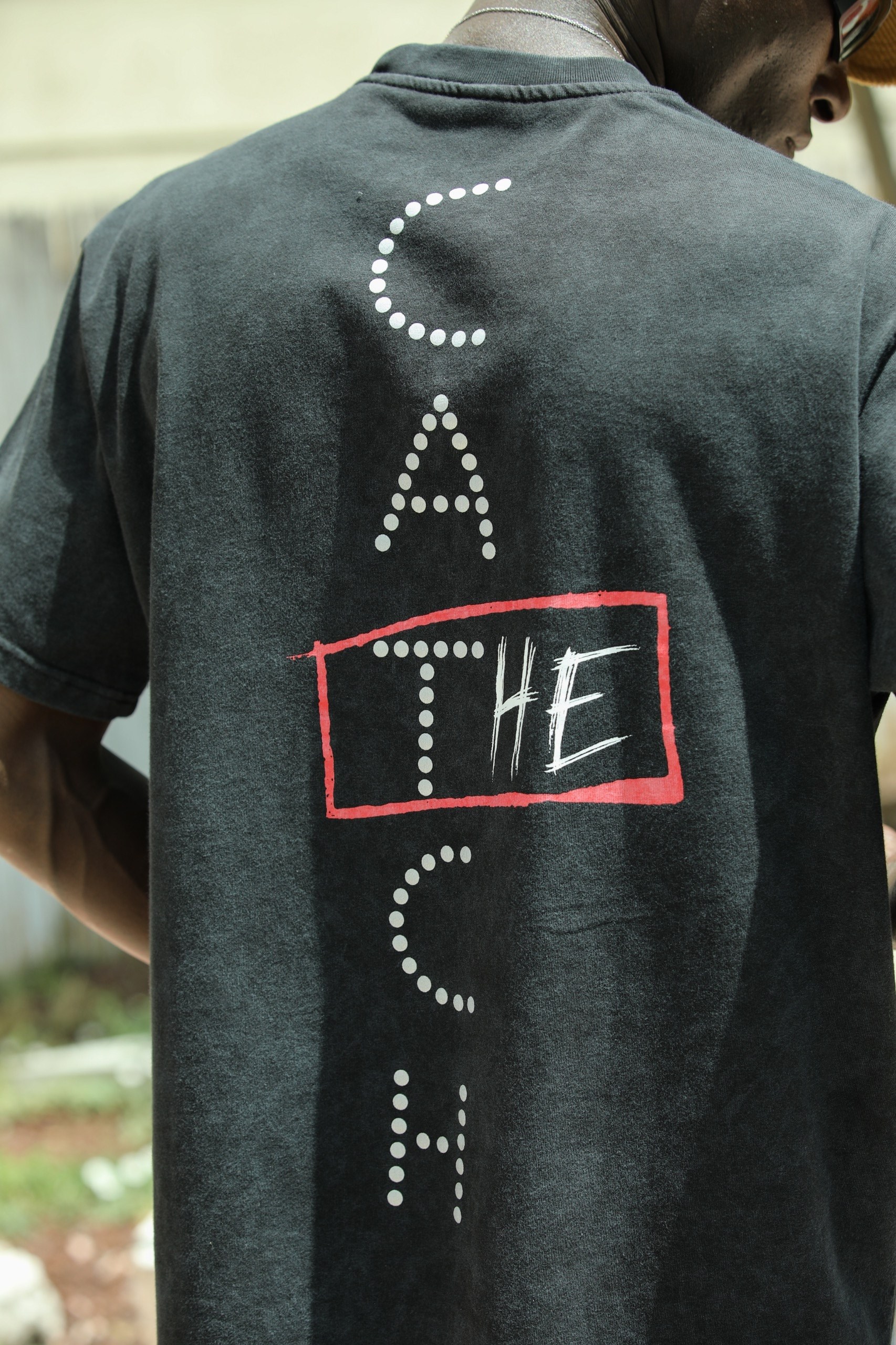 'The Catch' Yıkamalı Oversize T-Shirt Sİyah