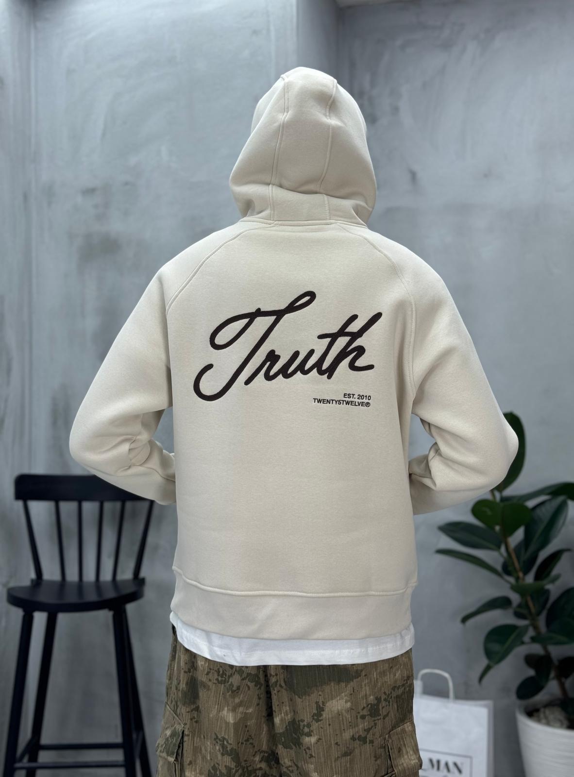 Turth Baskılı Sweatshirt Bej