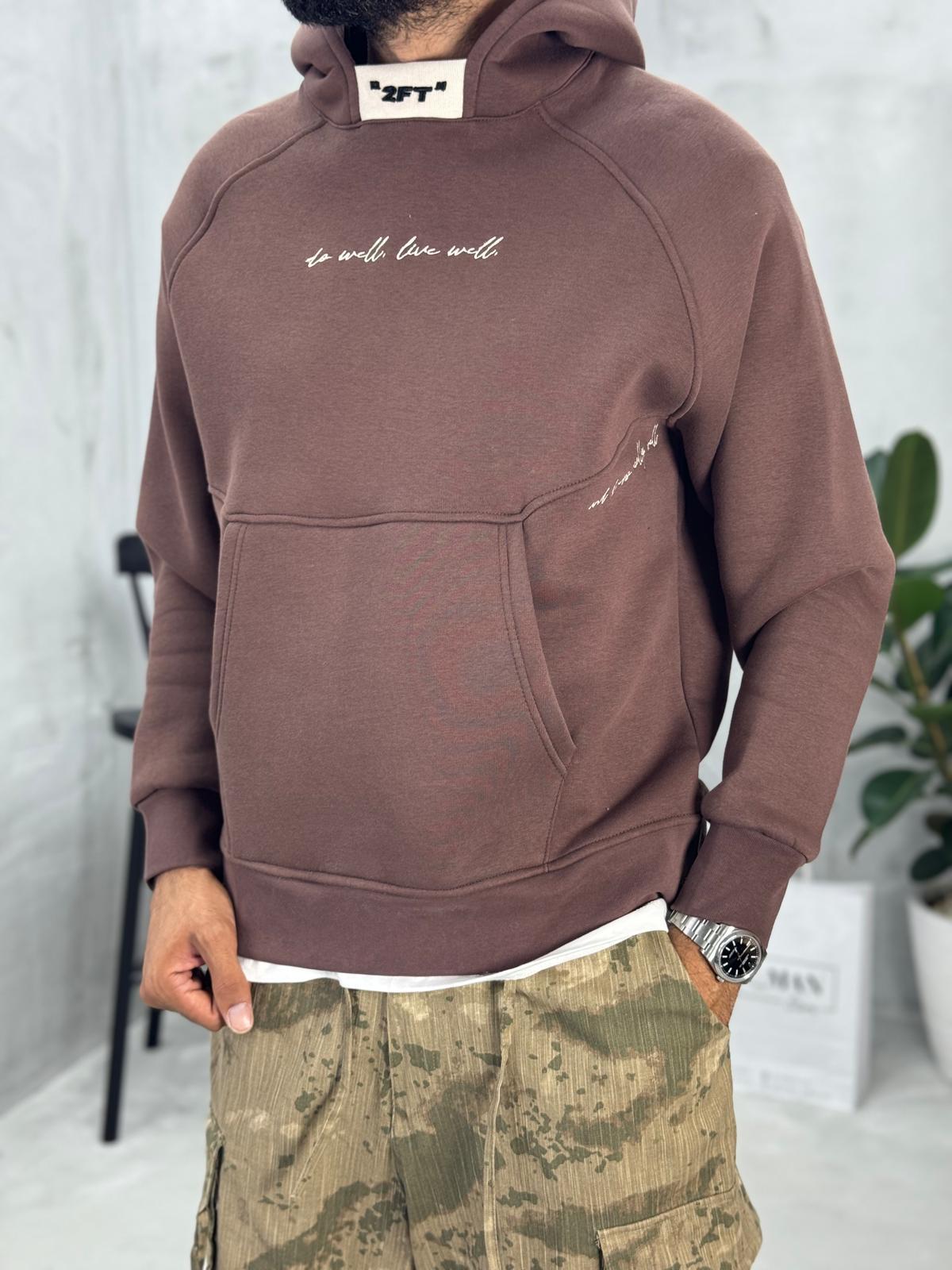 Turth Baskılı Sweatshirt Kahve