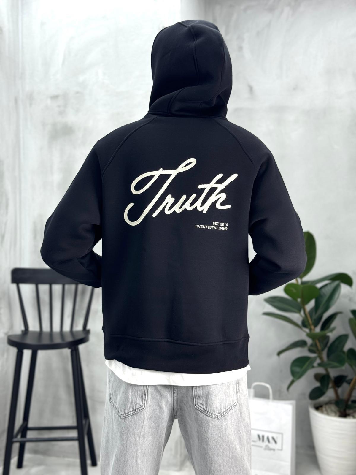 Turth Baskılı Sweatshirt Siyah