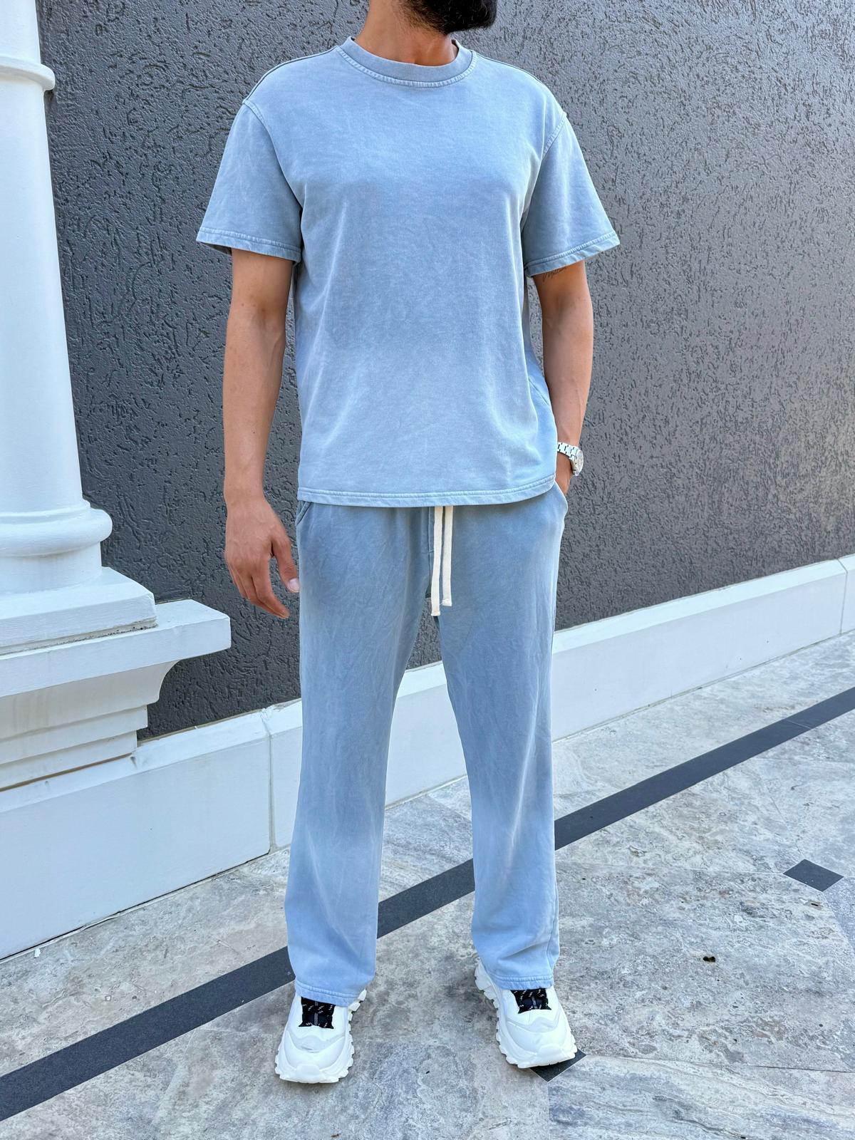 Yıkamalı Oversize Kalıp Takım Gri