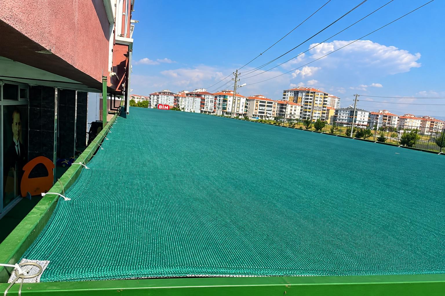 Gölge Filesi- 95lik Gölgelik Tente - Yeşil Renk - Düz Kenar