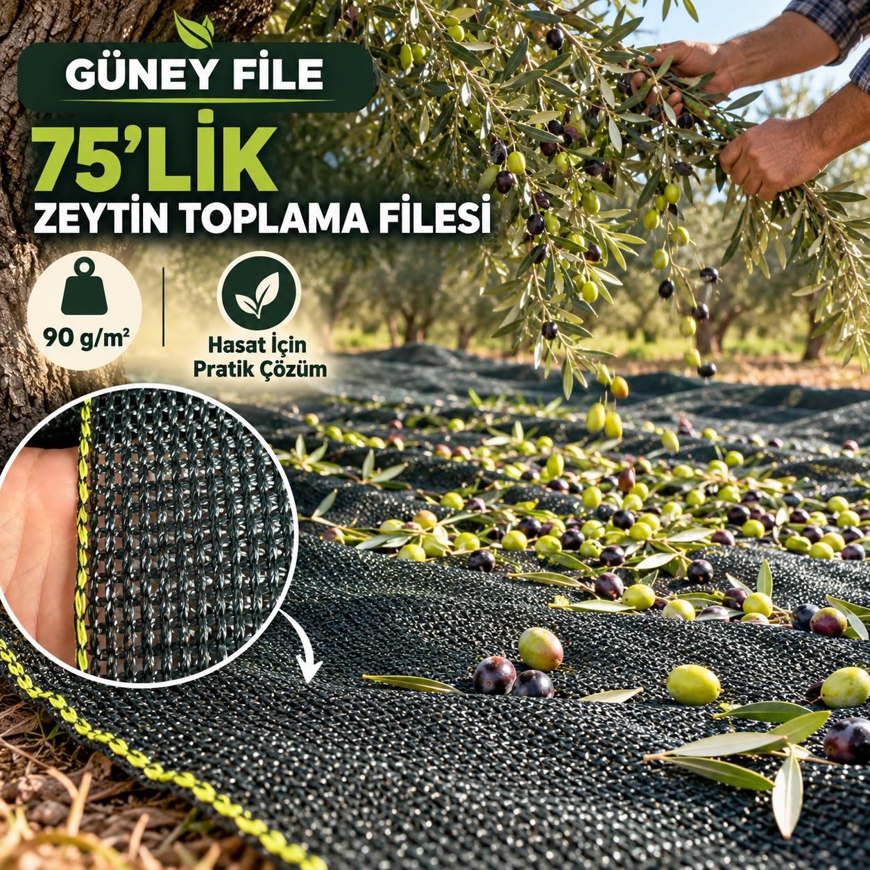 Zeytin Toplama Örtüsü - 90 gr/m2 - 75lik - Yeşil 